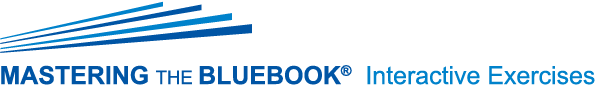 <em>Mastering</em> The Bluebook <em>Interactive Exercises 2025-26 Edition</em> logo